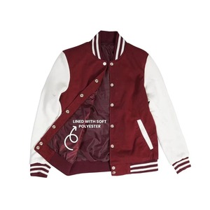 Chaqueta Universitaria de Lana de Alta Calidad con Cuello Alto, Bordado Chenille, Mangas de Cuero, Chaqueta de Invierno Estilo Béisbol - Product Image 6