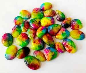 Pierre précieuse en vrac de cabochon de quartz solaire naturel! Quartz solaire poli pour la fabrication de bijoux de pierres précieuses - Product Image 2