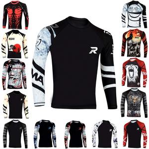 Rashguard MMA เสื้อรัดกล้ามเนื้อออกกำลังกาย BJJ ต่อสู้ระบายอากาศได้ดีเสื้อออกกำลังกายสำหรับผู้ชายกำหนดเองได้ - Product Image 3