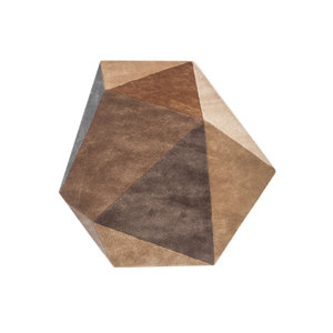 พรมขนสัตว์ผสมวิสโคสทอมือขนาดใหญ่ ลายเรขาคณิต สีเบจ-น้ำตาล สำหรับตกแต่งบ้าน ห้องวัยรุ่น ห้องโถง รูปทรงสี่เหลี่ยมผืนผ้า รุ่น Tnq-1104 - Product Image 1