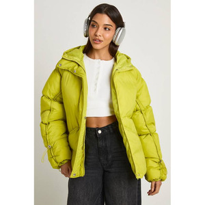 Hot Selling Winter Warm Windproof Breathable Knitted <b>Canvas</b> Hooded Puffer Jacket Shiny Outdoor Thick Polyester Filled for Men - Product Image 1