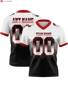 Custom White Black-Red Mesh Authentic Gradient <b>Square</b> Shape Flag Football Jersey - Product Image 1