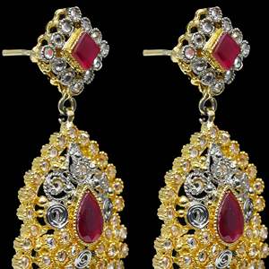 Últimos pendientes de aro de moda de latón con chapado en oro y rodio para bodas, fiestas, aniversarios o regalos - Product Image 2