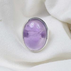 92.5 Silver Rose Gold Plated Bezel Setting Oval Amethyst Stone Fancy <b>Rings</b> for Men's Gift - Product Image 1