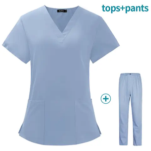 Uniformes de limpieza de hospital uniformes coloridos mujeres Spandex poliéster Scrub conjuntos - Product Image 5