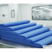 Tissu non tissé en microfibre Kosite SSMS 60 g/m² 125 respirant, résistant à l'eau, écologique, antistatique, antibactérien, à pois, pour hôpital