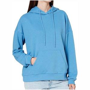 Sweat à capuche oversize en coton français de haute qualité pour femmes, polaire épaisse, épaules tombantes, avec impression personnalisée pour la saison hivernale - Product Image 1
