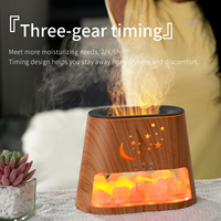 Diffuseur d'arômes électrique 260 ml effet bois, pierre de sel flamboyante, humidificateur d'huiles essentielles en plastique écologique avec lumière colorée, garantie 1 an - Vente chaude