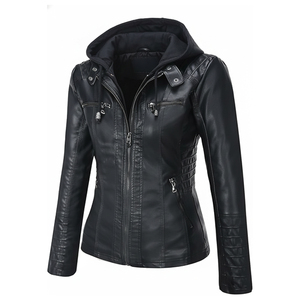 Vêtement de mode pour femmes, tenue tendance, veste de moto en peau de mouton véritable, réversible, nouvelle, coupe-vent, col boutonné, imperméable - Product Image 2