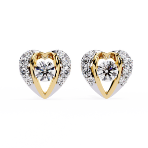 Boucles d'oreilles en or 18 carats brillantes avec diamant de laboratoire, boucles d'oreilles de qualité supérieure - Product Image 1