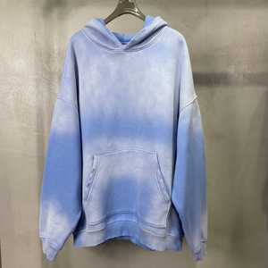 Fabricant surdimensionné vintage 400g français éponge 100% coton dégradé en détresse lavage à l'acide soleil fané sweats à capuche pour hommes - Product Image 4