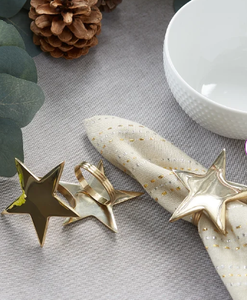 Étoile dorée Rond de serviette de qualité supérieure Beau porte-mouchoirs en métal pour les fêtes d'anniversaire de mariage Dîners Stocké en gros - Product Image 3