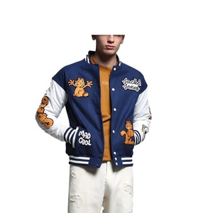 แจ็คเก็ตวาร์ซิตี้ผู้ชายแบบมีโลโก้สั่งทำพิเศษ แขนหนัง ปักลาย ดีไซน์ใหม่ แจ็คเก็ตเลตเตอร์แมนผ้าแคนวาส SFS-VJ-1020 - Product Image 5