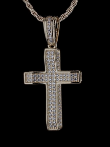 Colgante de Cruz Cristiana con Diamantes Moissanite en Plata 925, Joyería Hip Hop de Primera Calidad para Hombre y Mujer - Product Image 4