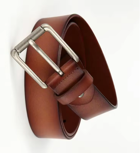 Hot Selling Classic Vintage Pin Buckle Full Grain Cowhide <b>Genuine</b> <b>Leather</b> <b>Belts</b> From Pakistan Comfortable Casual Use Luxury <b>Belt</b> - Product Image 2