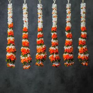 Guirnalda de Flores de Tela Multicolor, Cadena Floral Artificial para Decoración de Bodas, Despedidas de Soltera, Songkran, Navratri - Product Image 3