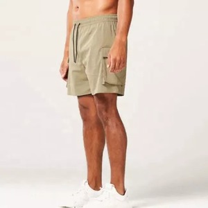 Gym กางเกงขาสั้นของผู้ชาย,กางเกงรัดกล้ามเนื้อแห้งเร็วผ้าโพลีเอสเตอร์2 In 1สำหรับใส่วิ่งเข้ายิมขนาด5นิ้ว - Product Image 4