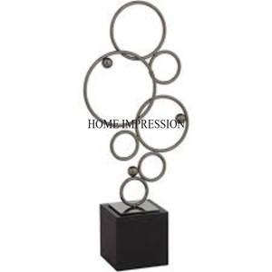 Superior Quality Metal Irregular Rings Designer Gold Plated Sculpture Home <b>Decorative</b> <b>Accents</b> With Black Color Base Stand Supply - Product Image 3