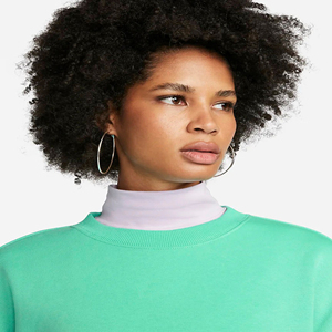 Sudadera con cuello redondo acanalado para mujer, suéter de aguamarina, 80% Algodón, 20% poliéster reciclado, Polar, puños acanalados y dobladillo medio - Product Image 3