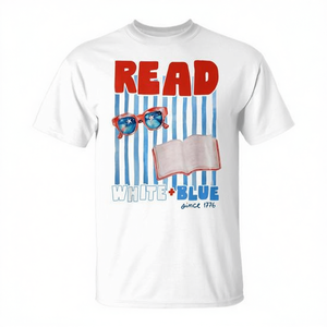 T-shirt Patriottica per il 4 Luglio con scritta 'Read White Blue Since 1776' - Product Image 2