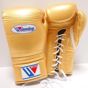 ถุงมือชกมวยทองคำสำหรับฝึกซ้อมคิกบ็อกซิ่งมืออาชีพ  โลโก้ส่วนตัว ศิลปะการต่อสู้ มวยไทย แบบผูกเชือก สำหรับการแข่งขัน MMA - Product Image 2