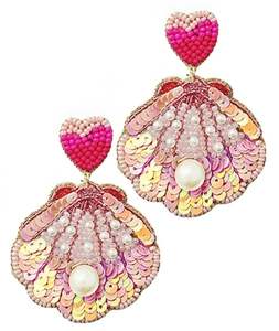 Pendientes bordados vibrantes con cuentas largas - Product Image 2