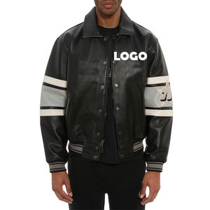 เสื้อแจ็คเก็ตวาร์ซิตี้ผู้ชายแบบกำหนดเอง สไตล์ลำลอง ไซส์ XL ผ้าโพลีเอสเตอร์ระบายอากาศ แขนหนังเด็ก  แบบเรียบ ไม่มีลาย  ปักอักษร  แบบเลตเตอร์แมน - Product Image 3