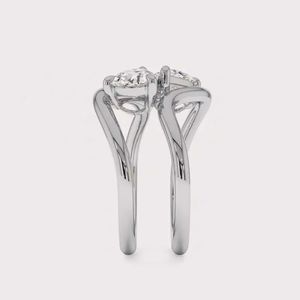 แหวนหมั้นเพชรทรงลูกแพร์เพาะเลี้ยงในห้องปฏิบัติการ ได้รับการรับรองจาก IGI ตัวเรือนเงินแท้ 925 - Product Image 4