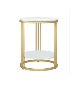 Mesa de Centro de Metal Hecha a Mano, Diseño Moderno, Ecológica, con Almacenamiento, Forma y Color Personalizables, Superficie de Mármol, para Sala de Estar - Product Image 1