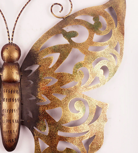 Ak – grand papillon patine en laiton finition métal, Art mural suspendu, Art mural de bureau - Product Image 6