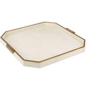 Elegante bandeja de cuero con gran superficie para servir a los invitados o usar como pieza central en áreas de estar o comedor - Product Image 5