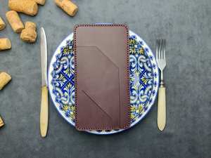 Titular de cheque de restaurante de cuero de alta calidad con logotipo personalizado para restaurante, presentador de invitados de cheque de cuero genuino, LBH-0190 - Product Image 5