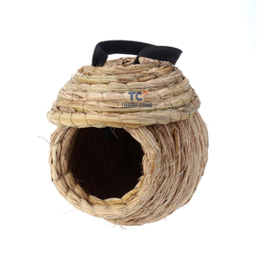 Casa de anidación de colibrí de la mejor calidad al por mayor, nido tejido a mano para pájaros, casas de pájaros colgantes, cabaña de hierba exterior - Product Image 1