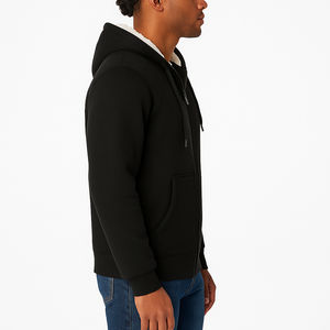 Sweat à capuche zippé pour homme 100% respirant, nouvelle arrivée, uni, teinture unie / Sweat à capuche zippé pour homme à motif personnalisé, prix le plus bas, vente en gros - Product Image 2