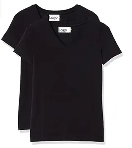 売れ筋レディースClassicFit半袖VネックTシャツ快適なプロモーション良質若い女性の女性のシャツ服