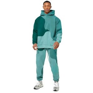 Ensemble de survêtement personnalisé pour homme, sweat à capuche oversize, logo imprimé, grande taille, unisexe, 100% coton, couleurs variées - Product Image 1
