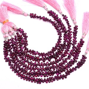 AAA rhodolite GARNET 6x4มม. ลูกปัด briolette เหลี่ยมเพชรพลอย Rhodolite ธรรมชาติลูกปัดหลวมสำหรับเครื่องประดับ - Product Image 2