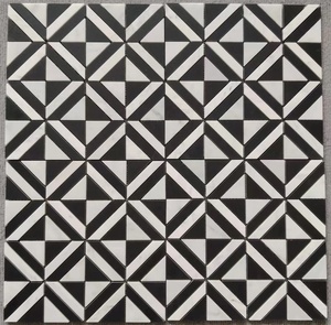 Mosaico de Mármol Blanco <span class=keywords><strong>y</strong></span> Negro con Diseño Único e Irregular, Corte por Chorro de Agua, <span class=keywords><strong>para</strong></span> Paredes de Cocina <span class=keywords><strong>y</strong></span> Baños - Product Image 2