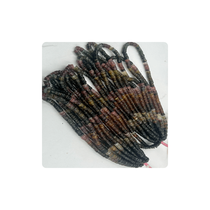 Wholesale Natural Multi Tourmaline 8-10mm <b>Heishi</b> Tier Shape Stone <b>Beads</b> Smooth 14 Inch Strand From Gemstone Suppliers - Product Image 2