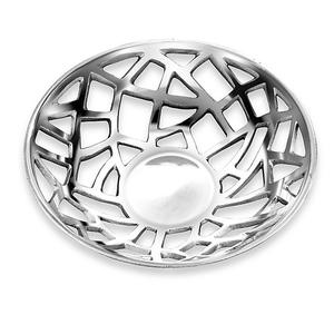 Bols de service de noix de luxe branche de feuille d'argent piédestal bol à salade de fruits décoratif avec conception à Double feuille - Product Image 2