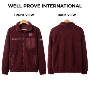 Blouson bomber en polaire Sherpa lourd 350 GSM bleu royal coupe-vent imperméable unisexe - Product Image 3