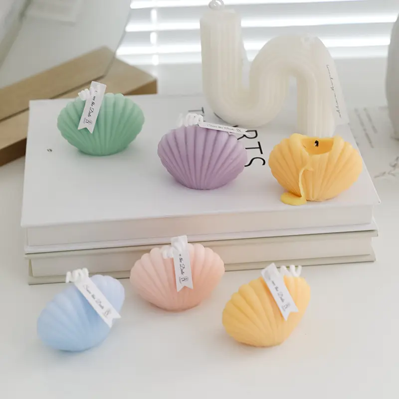 Leuke Mini Aroma Kaarsen Multi-color Sea Shell Vorm Geurkaarsen Voor Woondecoratie Meubels Kleine Geschenken