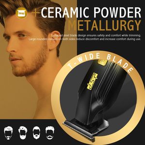 Tondeuse à barbe professionnelle sans fil rechargeable, 2 vitesses, alimentation USB, lame en céramique en métallurgie des poudres - Product Image 4