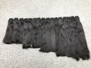 Tissage de cheveux Remy double trame pour femmes, cheveux vietnamiens, trame de cheveux, noir naturel, lisse - Product Image 5