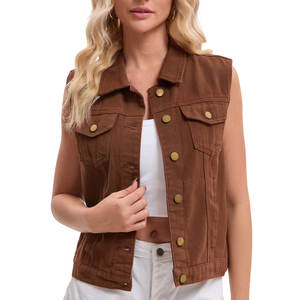 Gilet en jean pour femme de haute qualité, nouvelle collection 2026, vente en gros, taille personnalisée, facile à porter, respirant, séchage rapide - Product Image 1