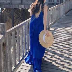 2023ขายส่งราคาคอวีเปลือยชุดฤดูร้อนผ้าฝ้ายยาวชุดลำลองสำหรับผู้หญิง - Product Image 4