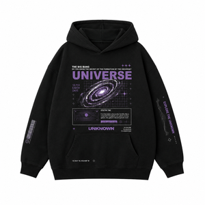 Sudadera con Capucha Negra para Hombre, Personalizada con Estampado, 100% Algodón, Casual, Corte Regular, Transpirable, con Logotipo Tejido en la Parte Delantera - Product Image 2