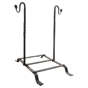 Round Shape <b>Rusted</b> <b>Colour</b> Table <b>Top</b> Rack Round Shape Solid Metal Log Holder Black Coated Finished Firewood Rack Diamond - Product Image 3