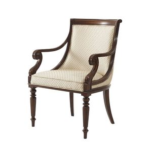 Silla de madera pulida para interiores formales con patas elegantes y detalles hechos a mano que mejoran el atractivo del espacio vital - Product Image 6