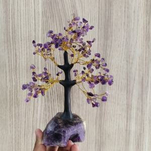 Arbre d'améthyste naturel Offre Spéciale avec grappe cadeau d'agate authentique fête folklorique mariage bonsaï grappe arbre décor Art Style spécimen - Product Image 6